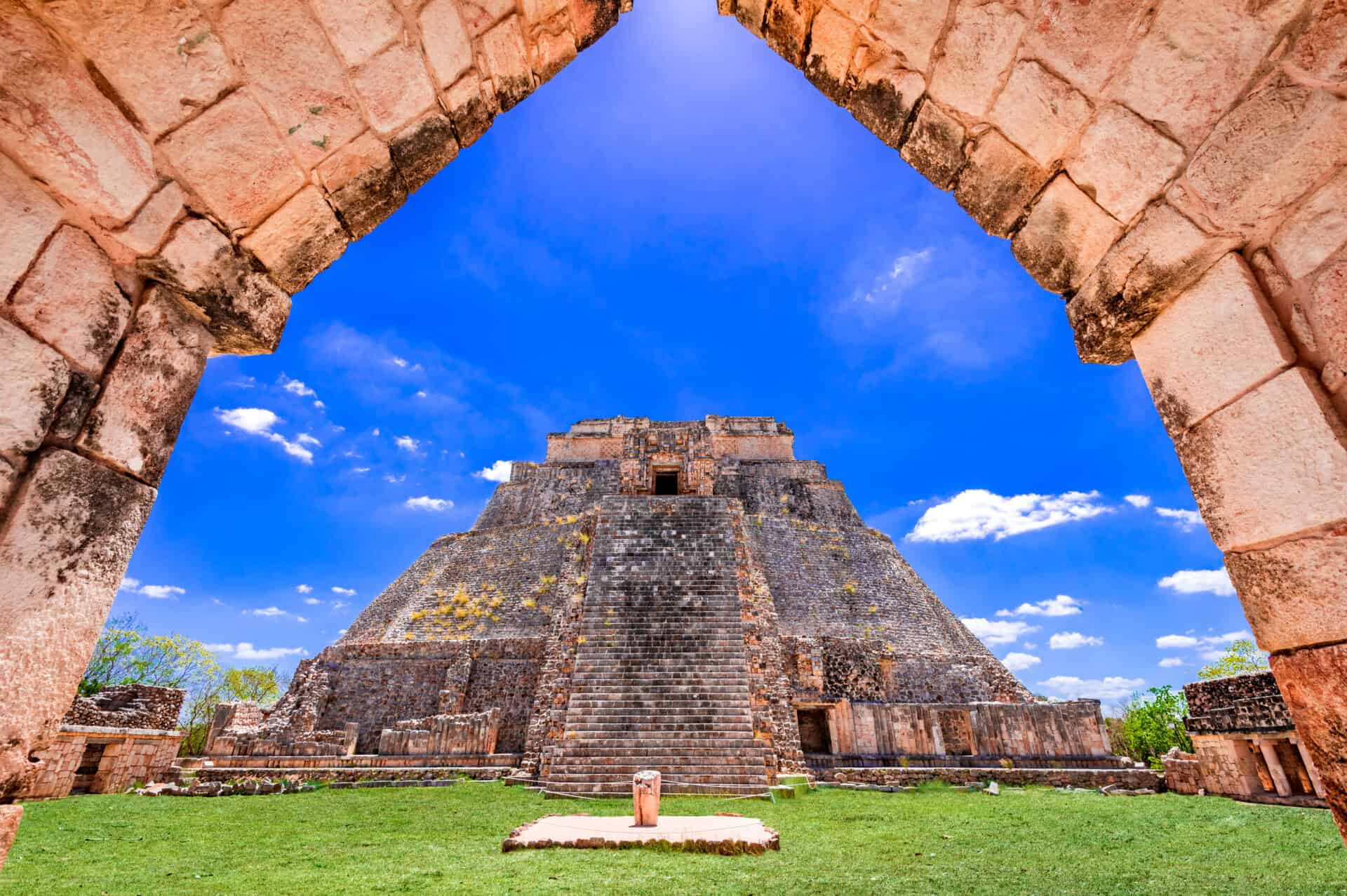 Uxmal, mexico pyramid of the magician, maya empire