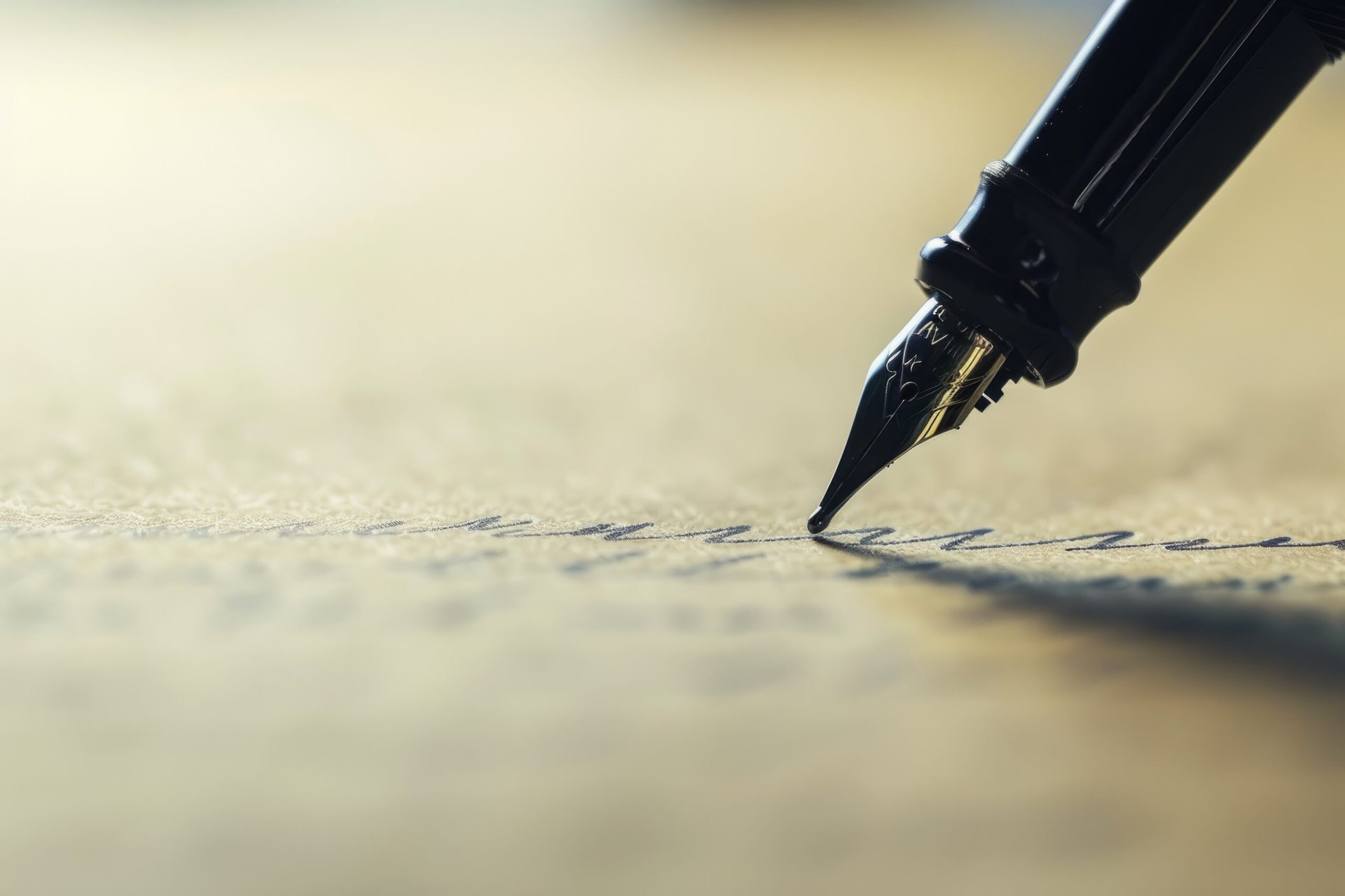 Close Up Of A Pen Tip Writing On Paper