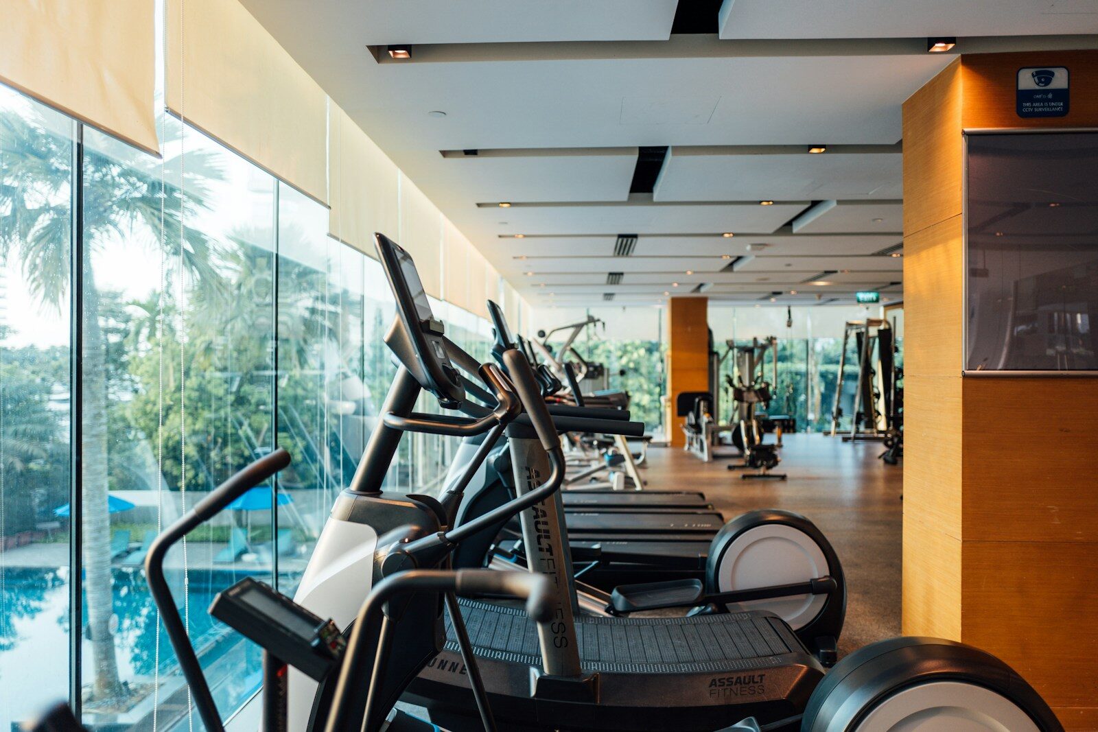 a gym with exercise equipment